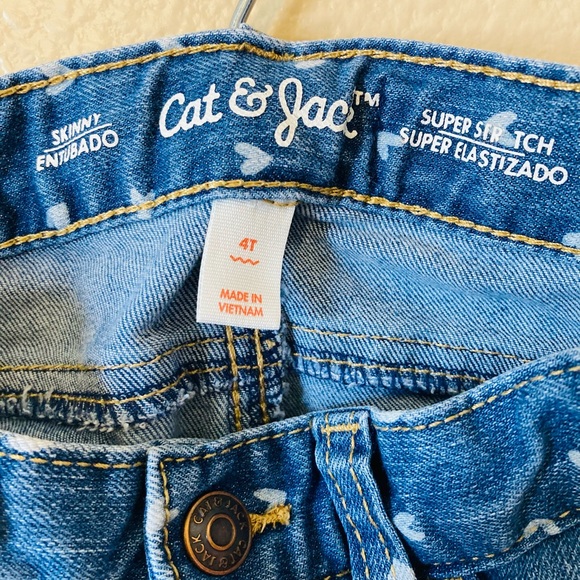 Star Print Skinny Jeans Adjustable Waist-4T - Picture 3 of 5